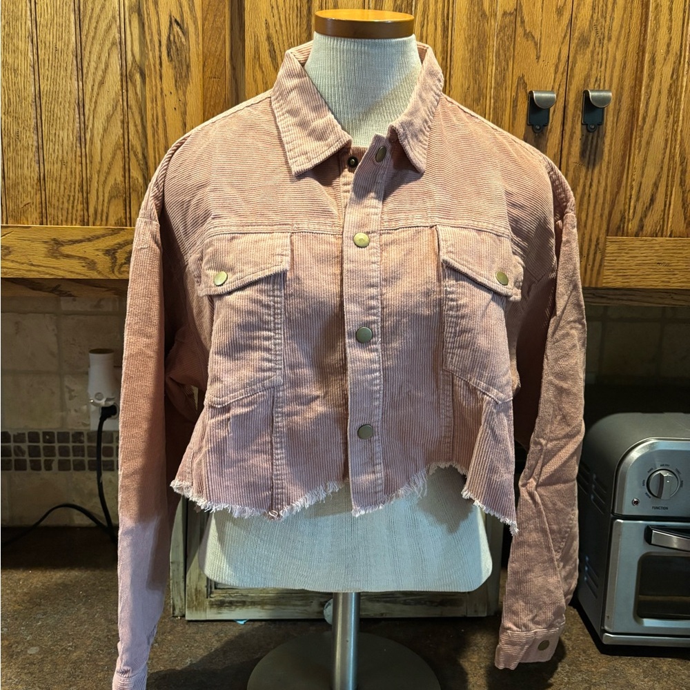🌈Better Be Mauve Cropped Corduroy Jacket
